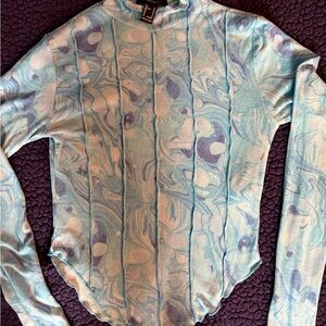 Forever 21 Blue and Purple Ribbed Top